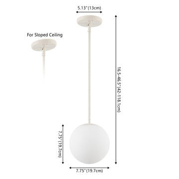 Bleecker 7.75" Metal/Glass Globe LED Pendant